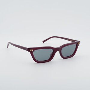 Gucci GG1944S 003 Sunglasses Plum Rectangle Frame, Smoke Lenses